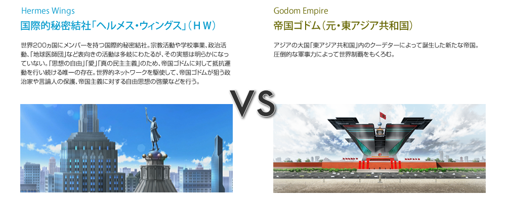 国際的秘密結社「ヘルメス・ウィングス」と「帝国ゴドム」